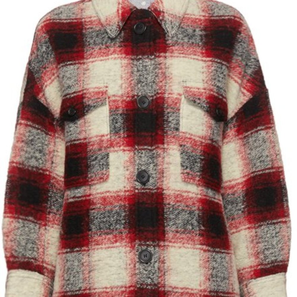 ISABEL MARANT ETOILE Gabrion Coat Red